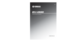 Yamaha RXV-800 - Owners Manual 